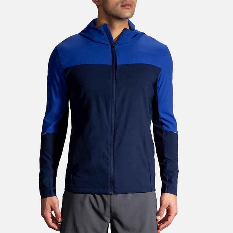 Brooks Men's Canopy Running Jackets - Blue (KRPQ40378)